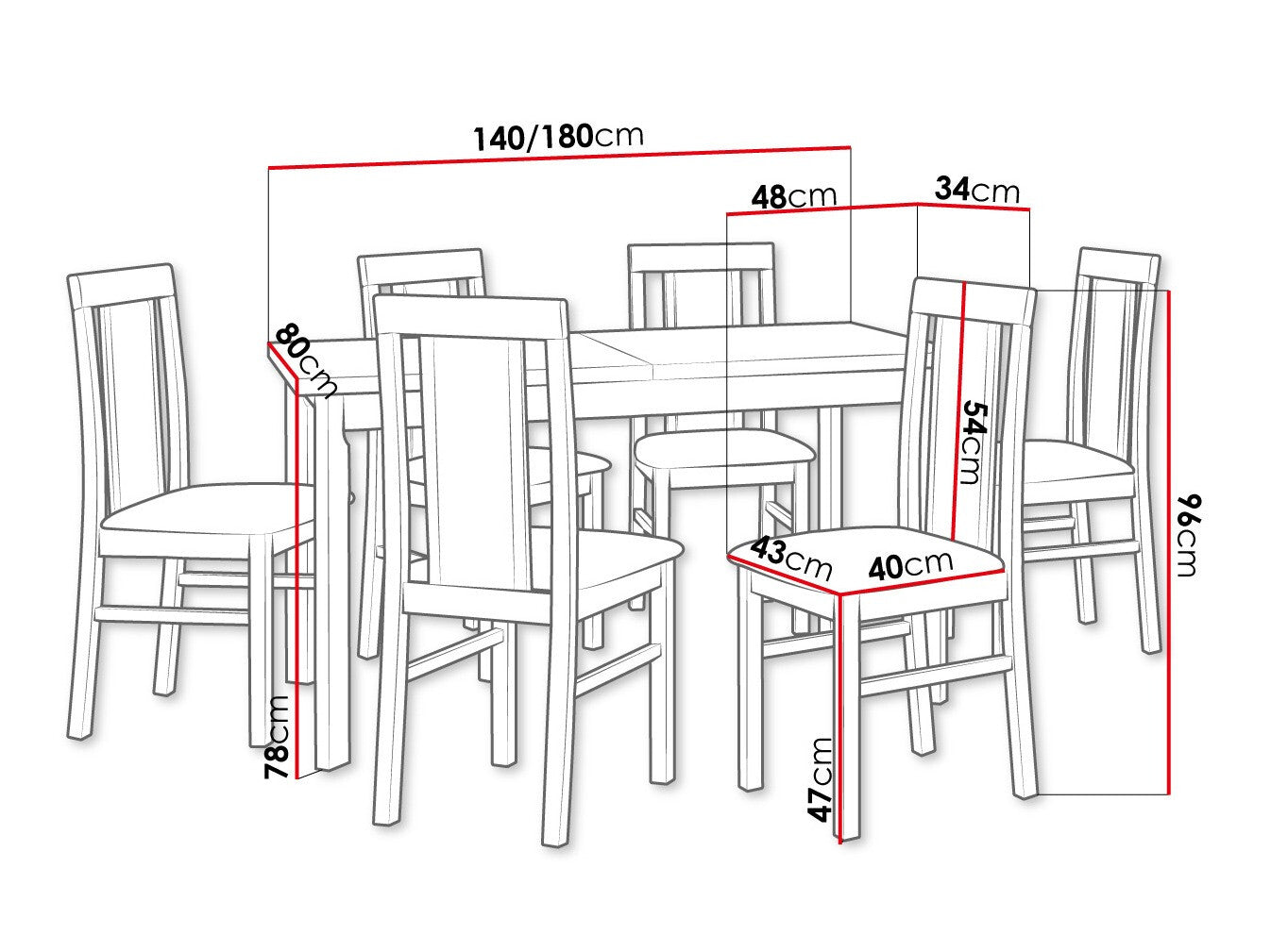 Spisestue-sæt Victorville 315 3980737