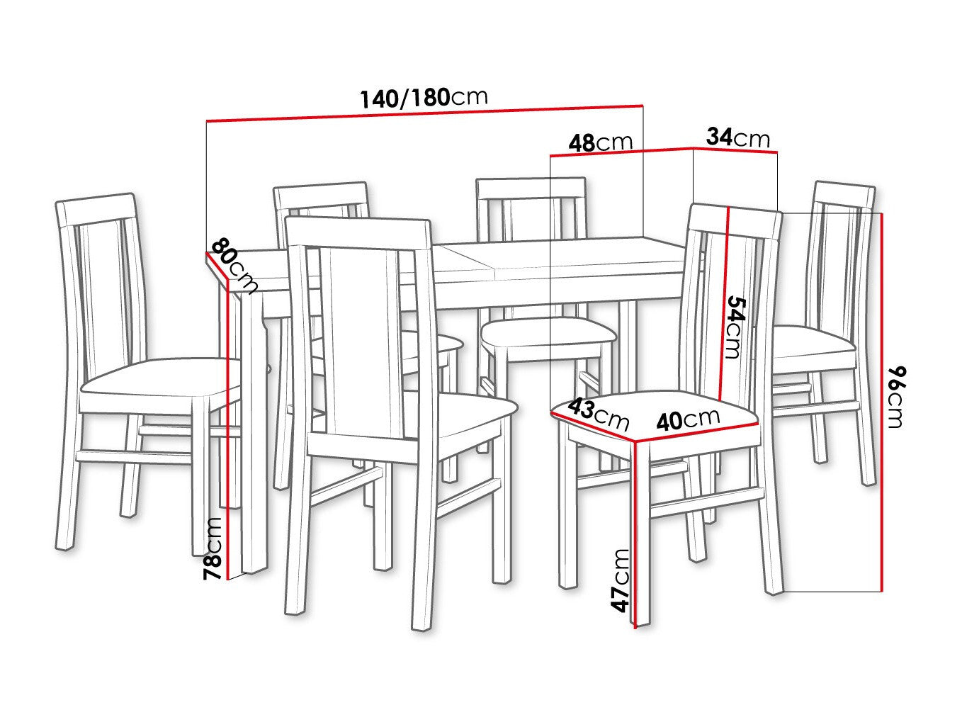 Spisestue-sæt Victorville 315 3980747