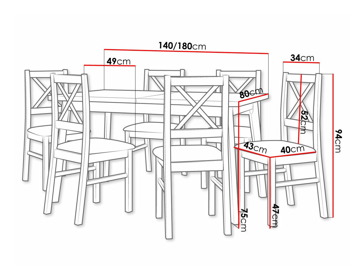 Spisestue-sæt Victorville 317 3980758