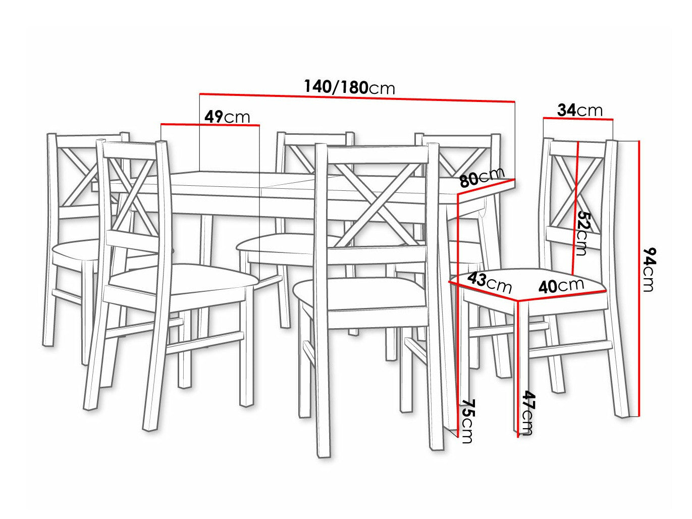 Spisestue-sæt Victorville 316 3980759