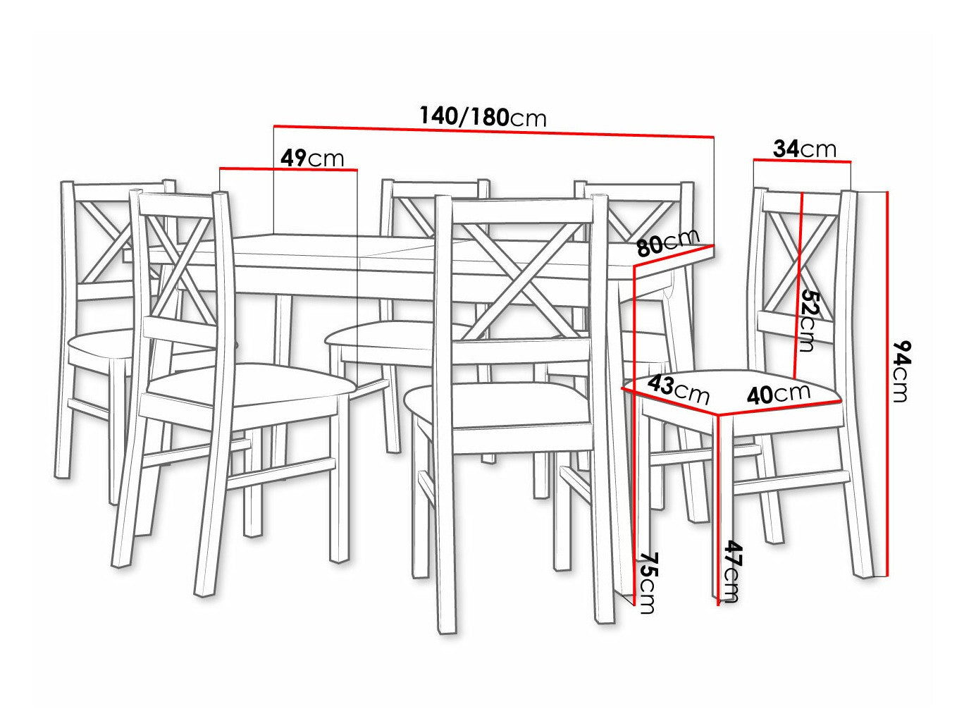 Spisestue-sæt Victorville 316 3980762