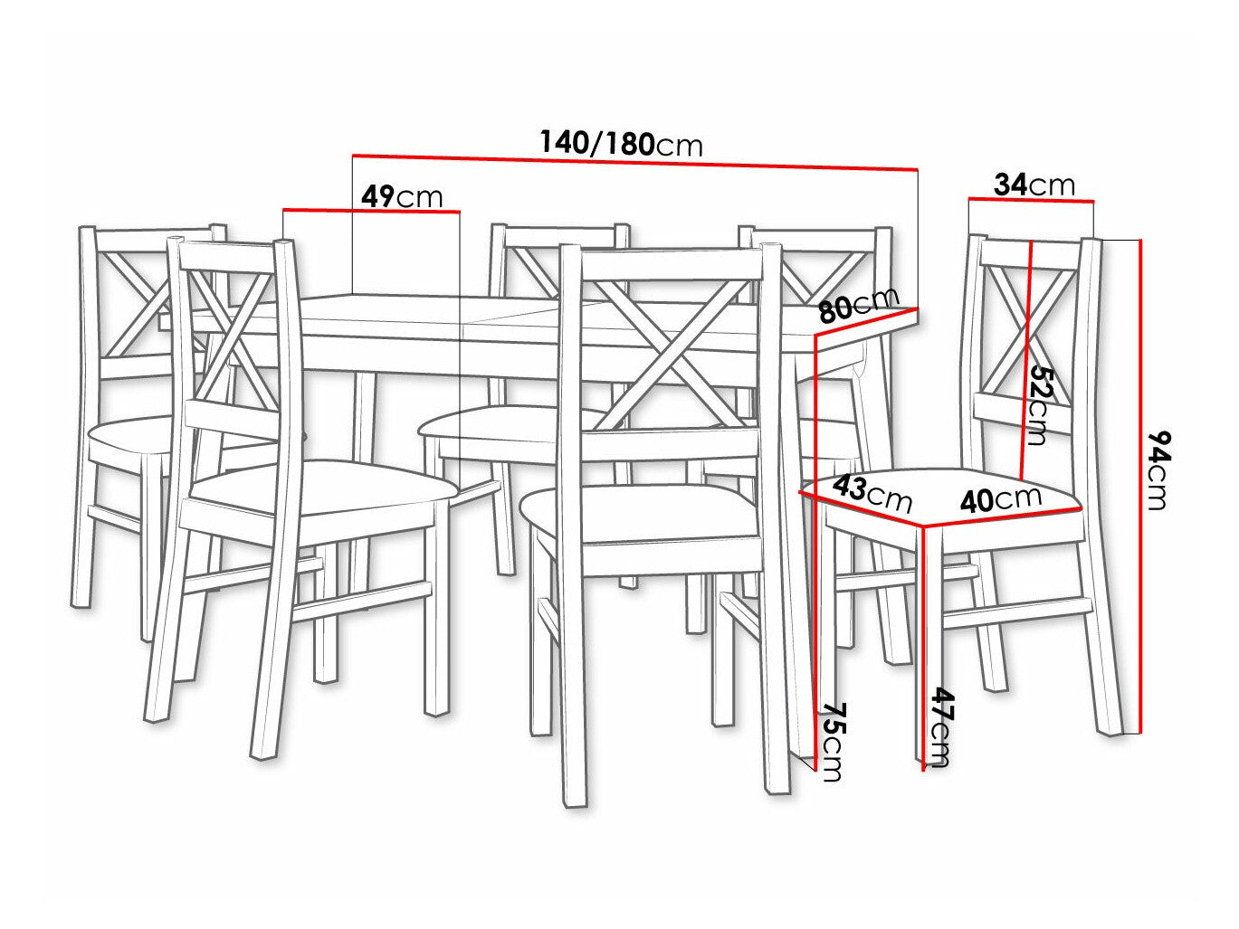 Spisestue-sæt Victorville 316 3980765