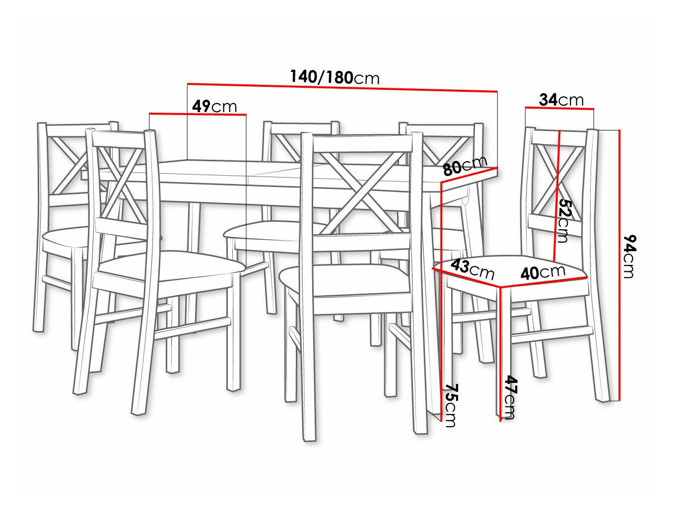 Spisestue-sæt Victorville 316 3980772