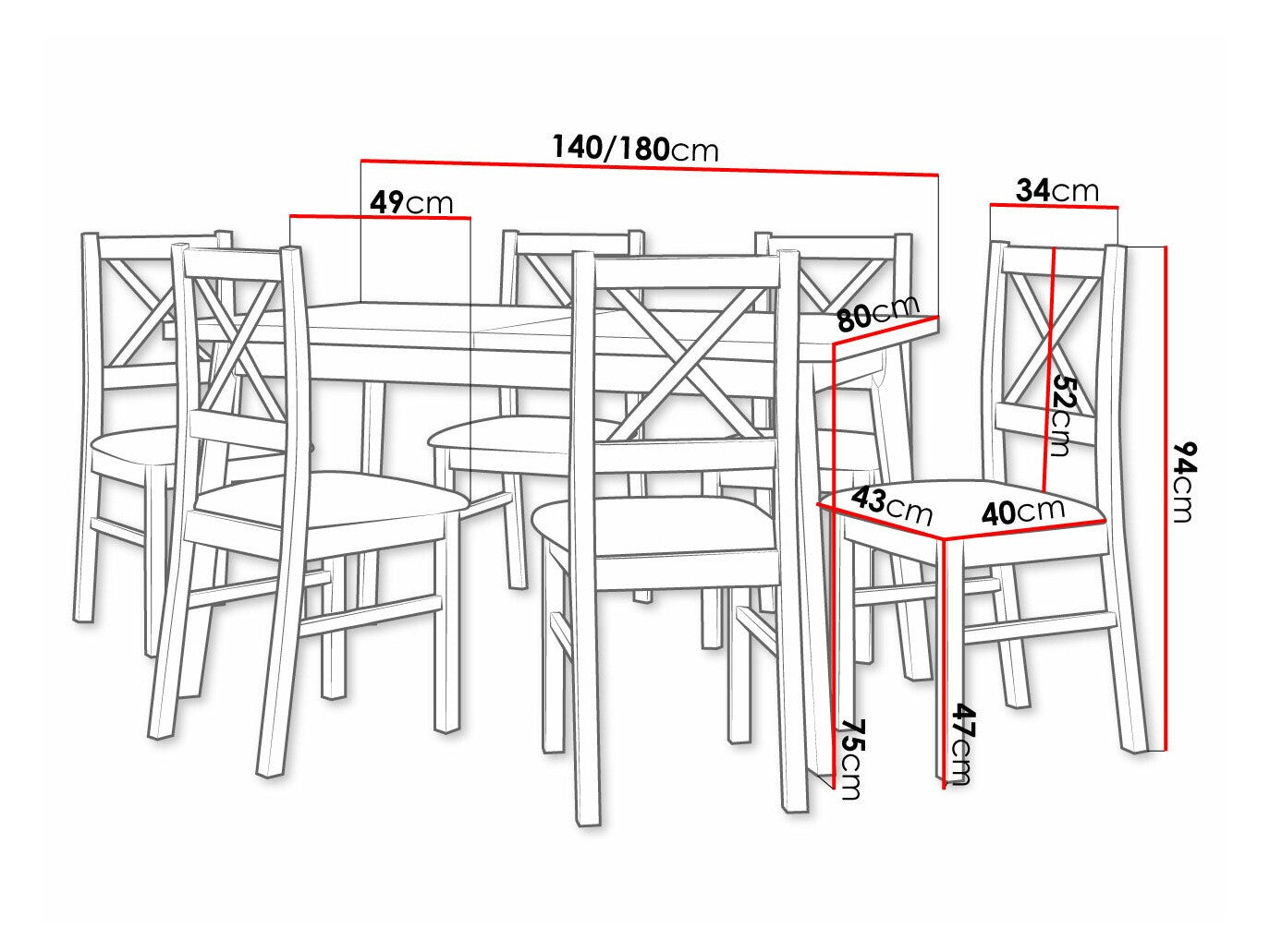 Spisestue-sæt Victorville 316 3980775