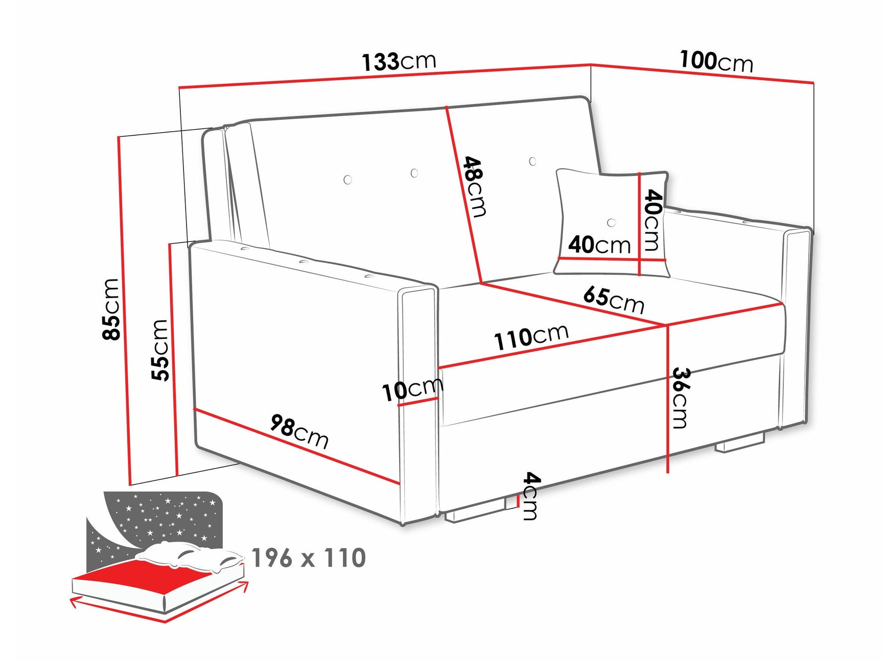Sovesofa Columbus 235