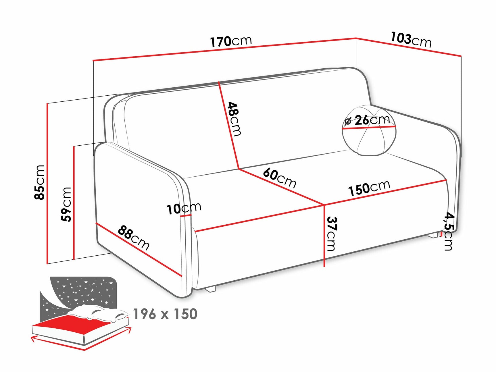 Sovesofa Columbus 237