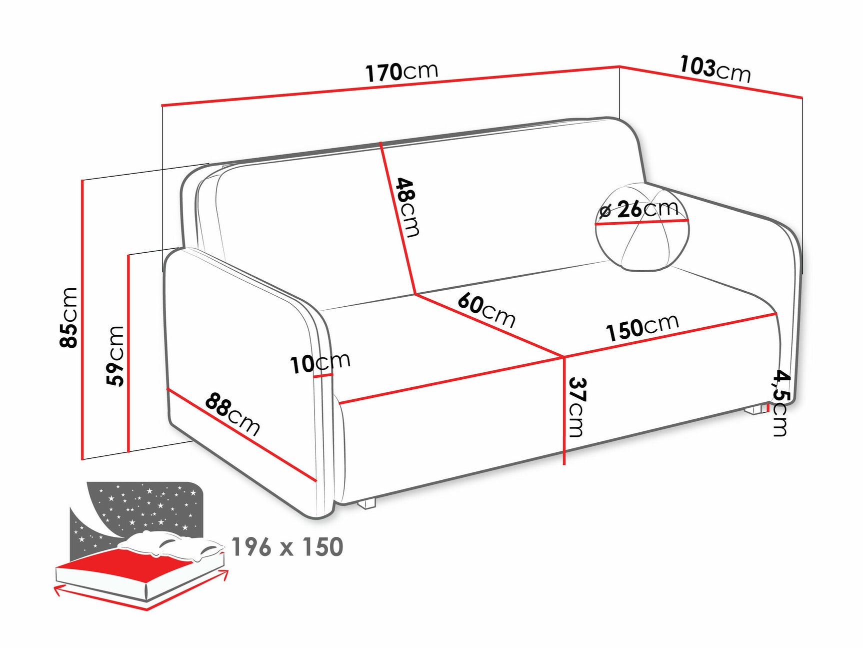 Sovesofa Columbus 237