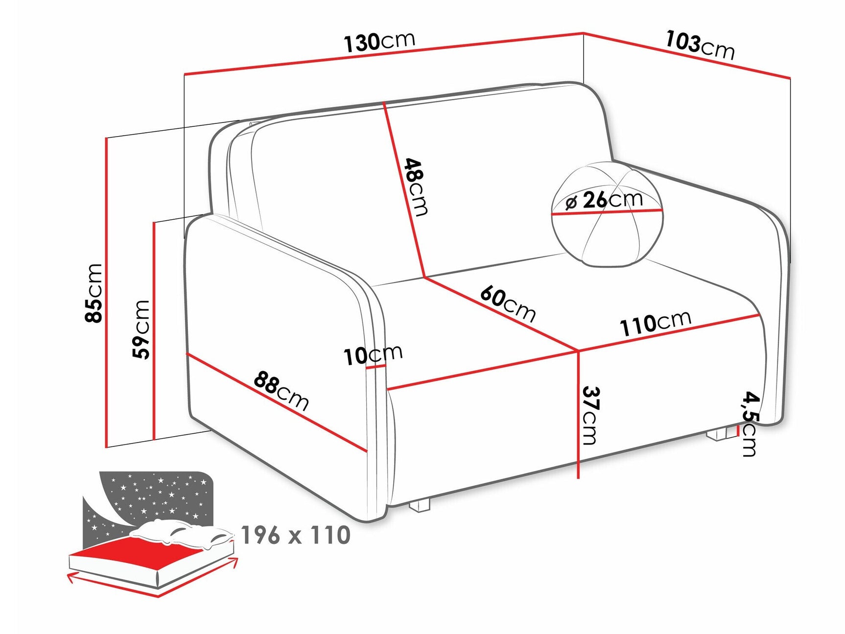 Sovesofa Columbus 239