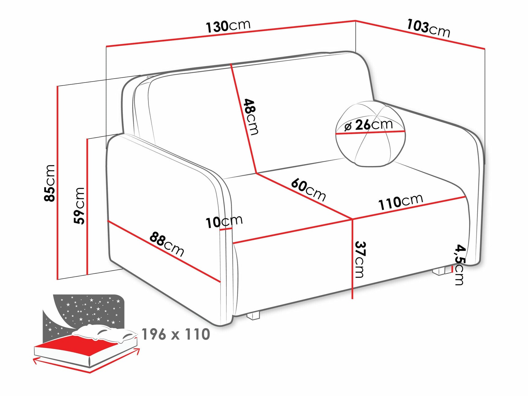 Sovesofa Columbus 239
