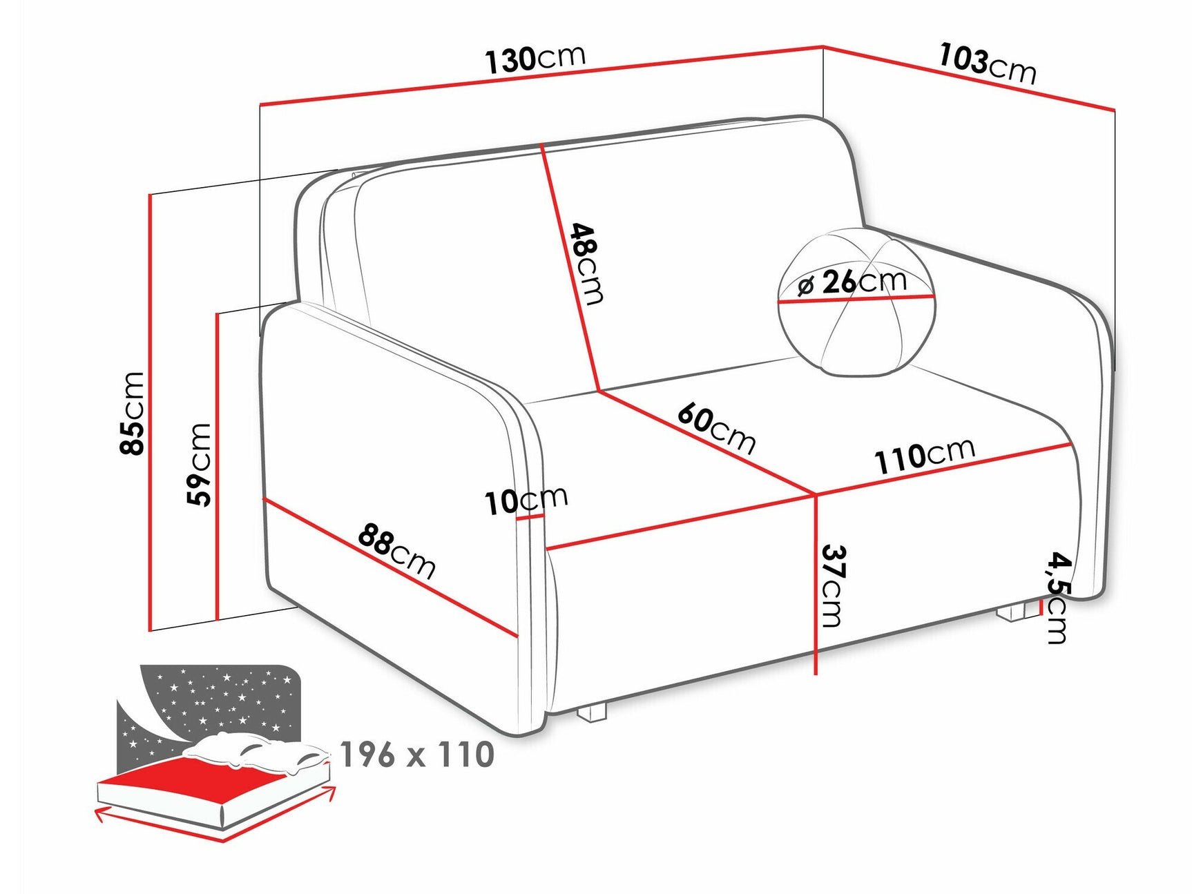 Sovesofa Columbus 239