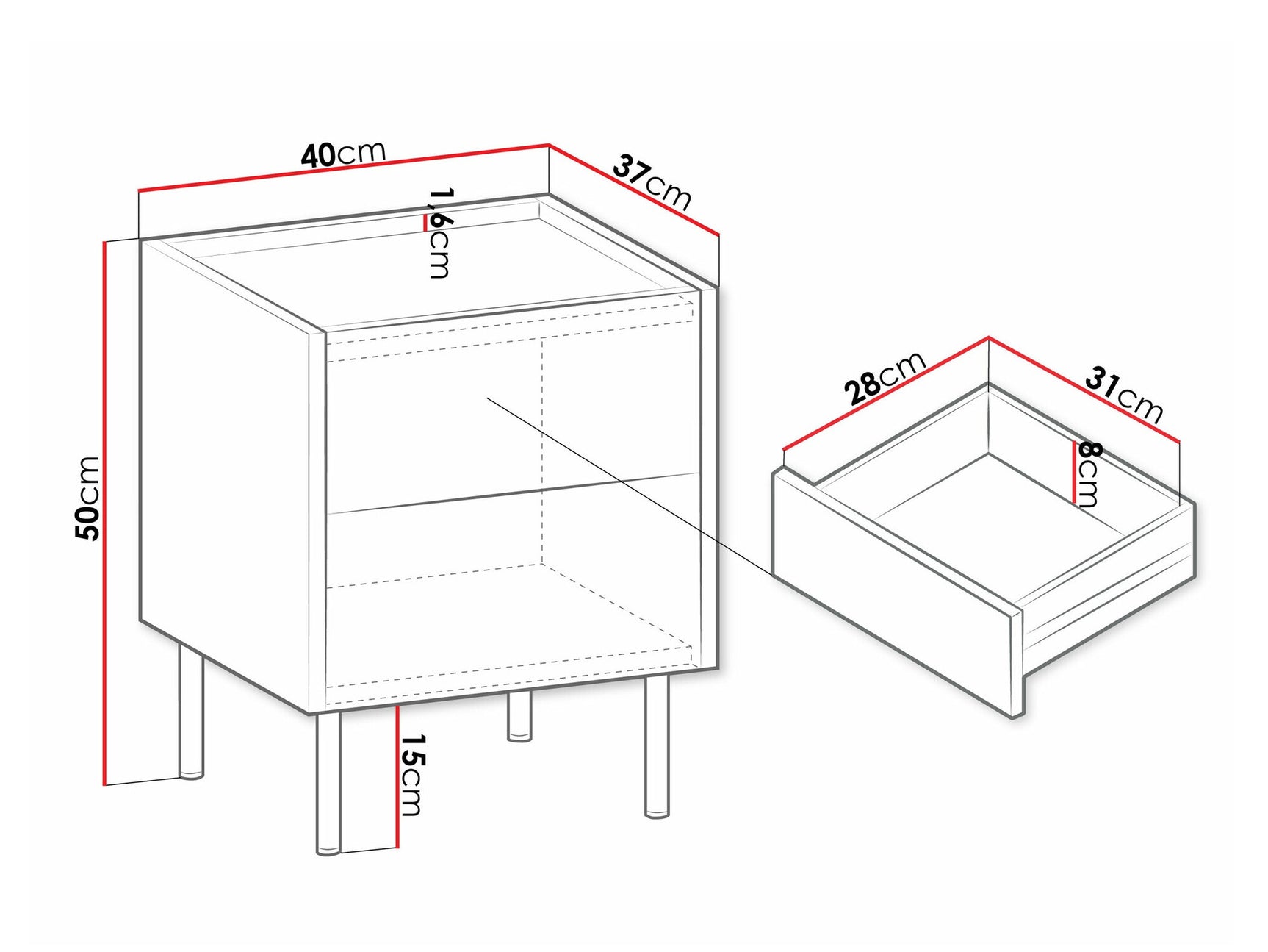 Sengebord Comfivo Belviro 106