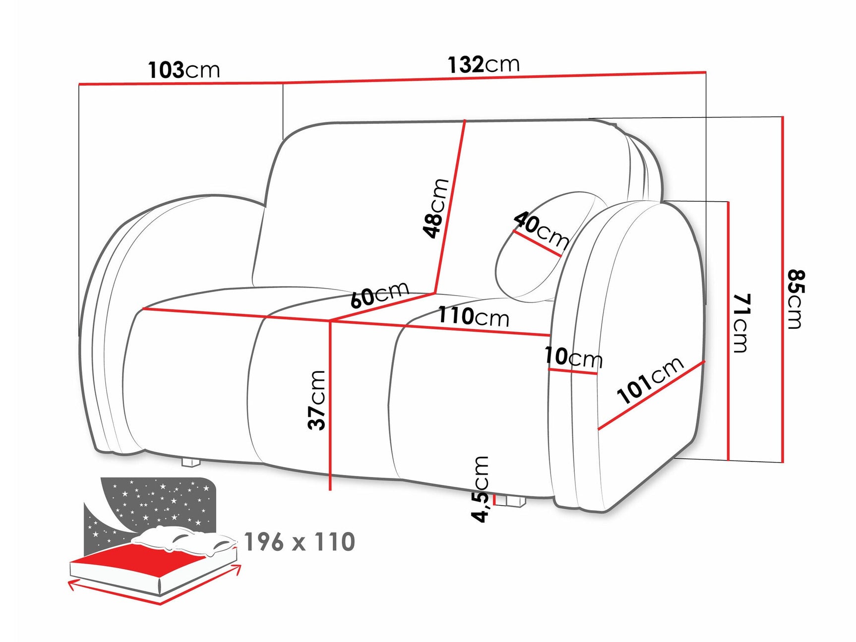 Sovesofa Columbus 243