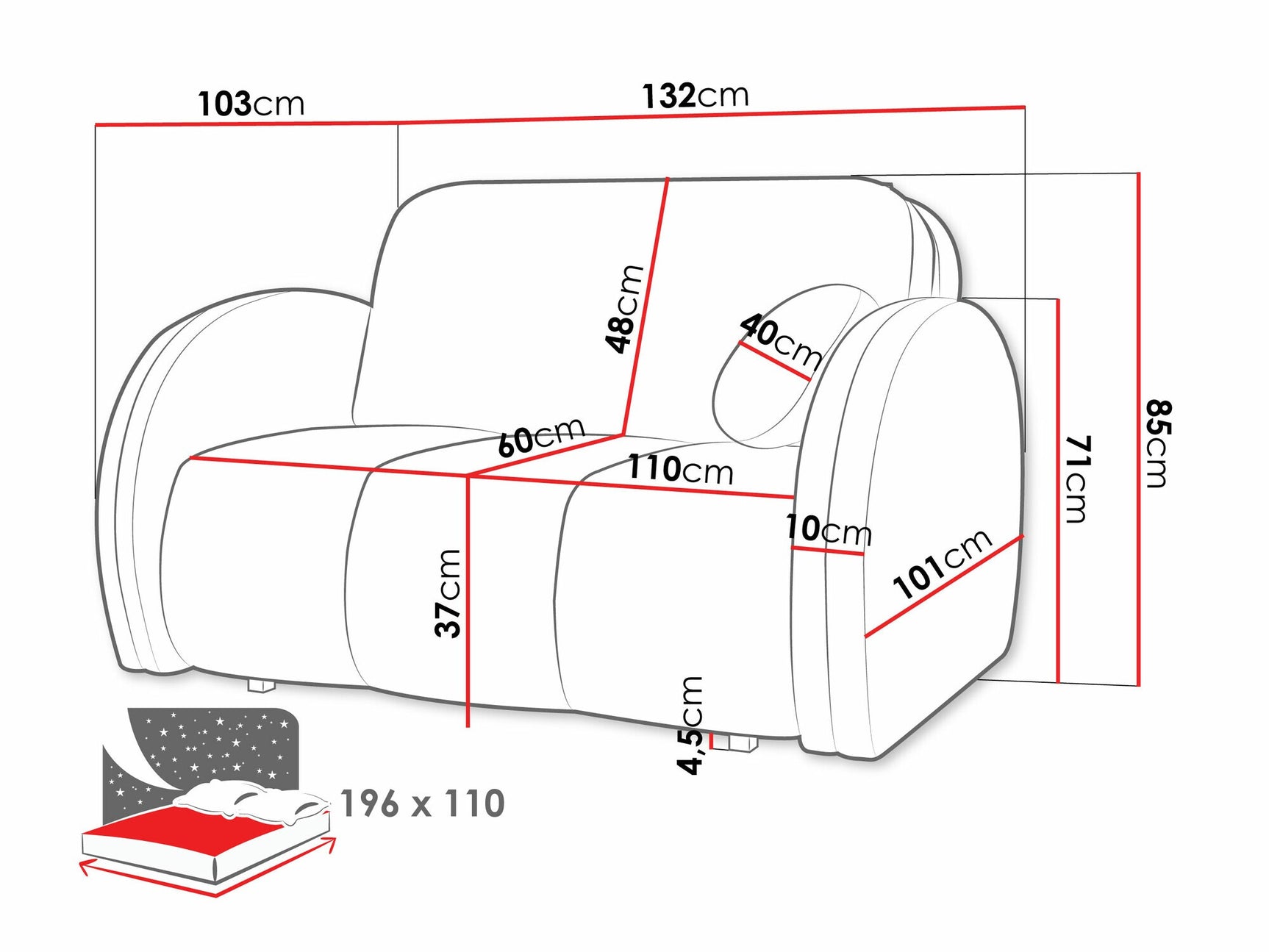 Sovesofa Columbus 243