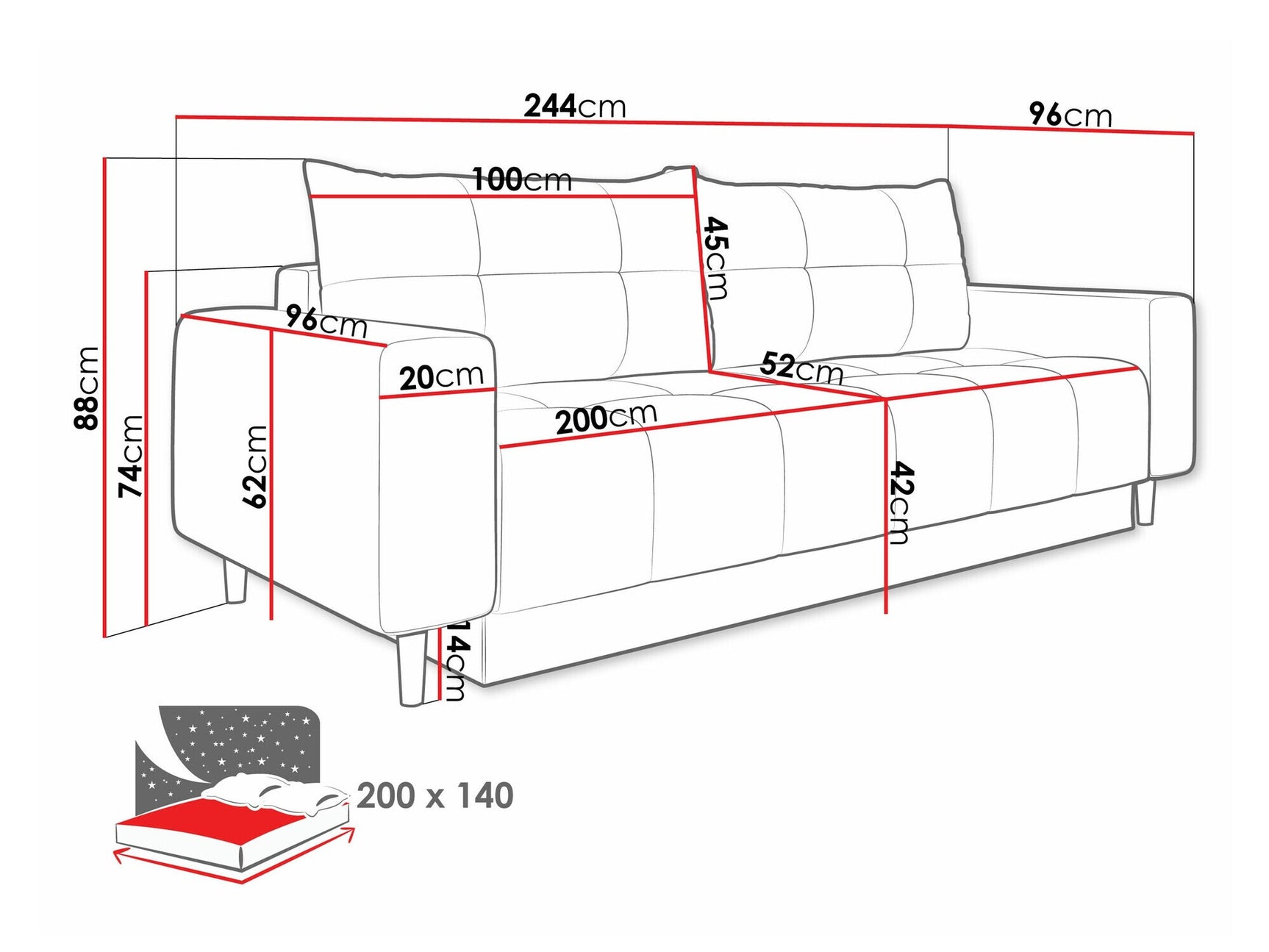 Sovesofa Delaware 104