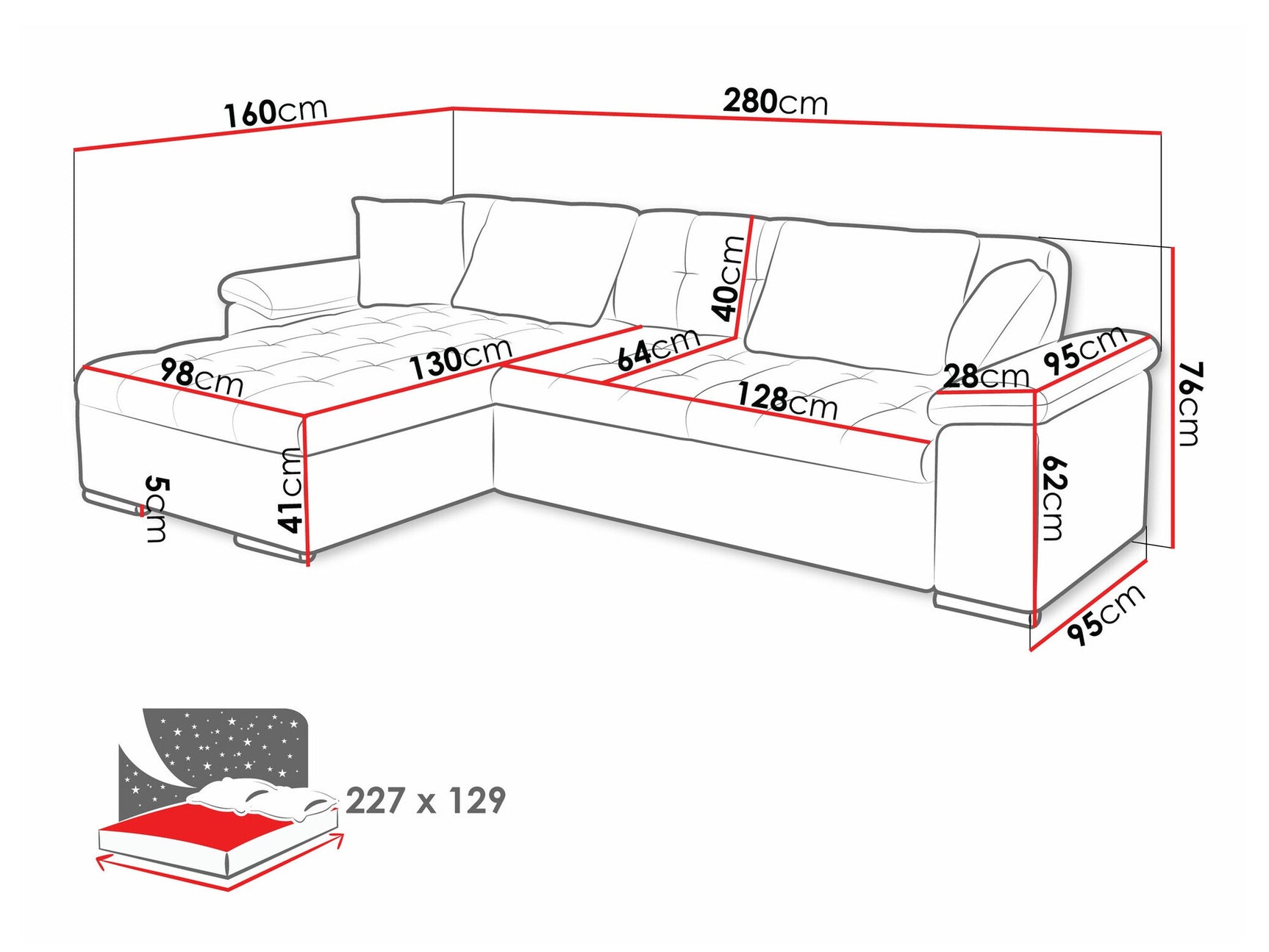 Hjørnesofa Comfivo 107