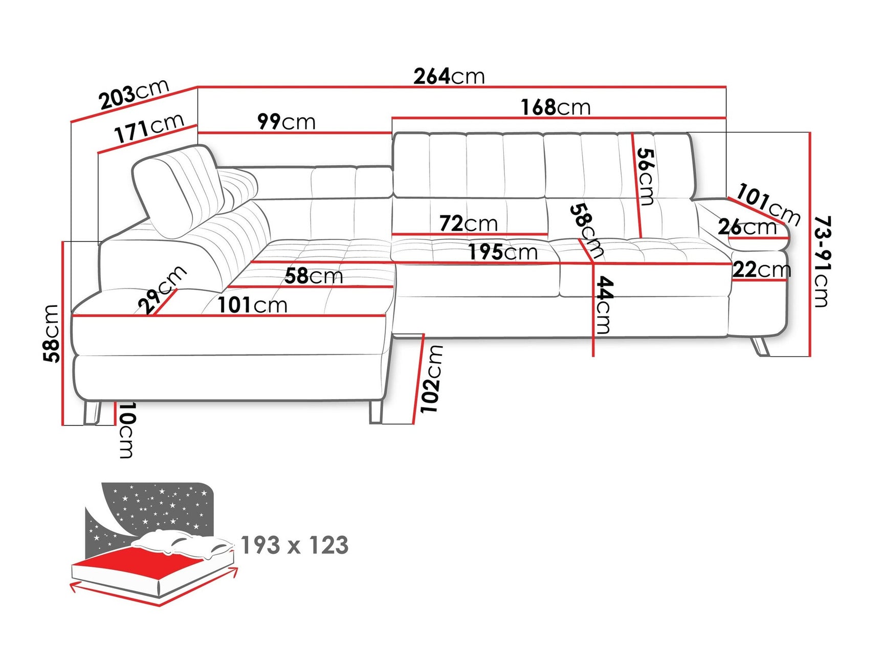 Hjørnesofa Comfivo 207 4002315