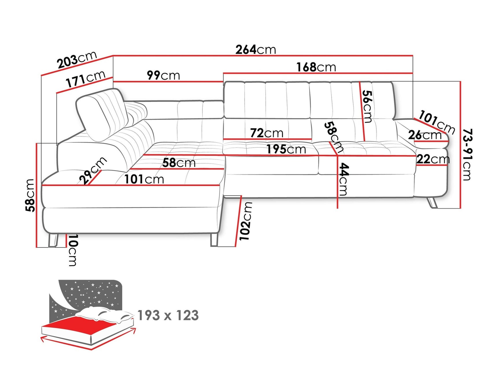 Hjørnesofa Comfivo 207 4002316
