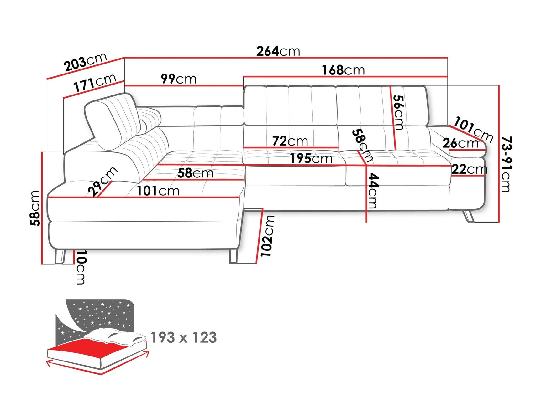 Hjørnesofa Comfivo 207 4002317