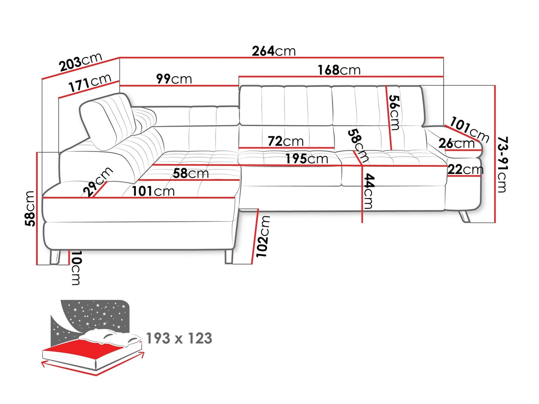 Hjørnesofa Comfivo 207 4002332