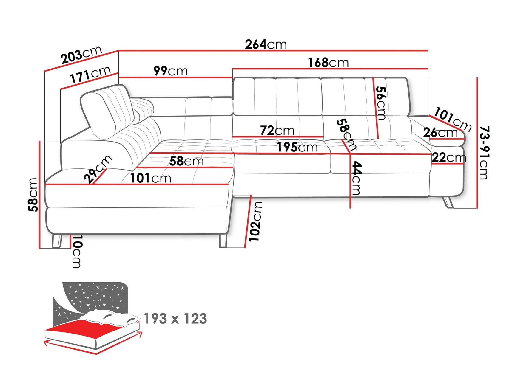 Hjørnesofa Comfivo 207 4002341
