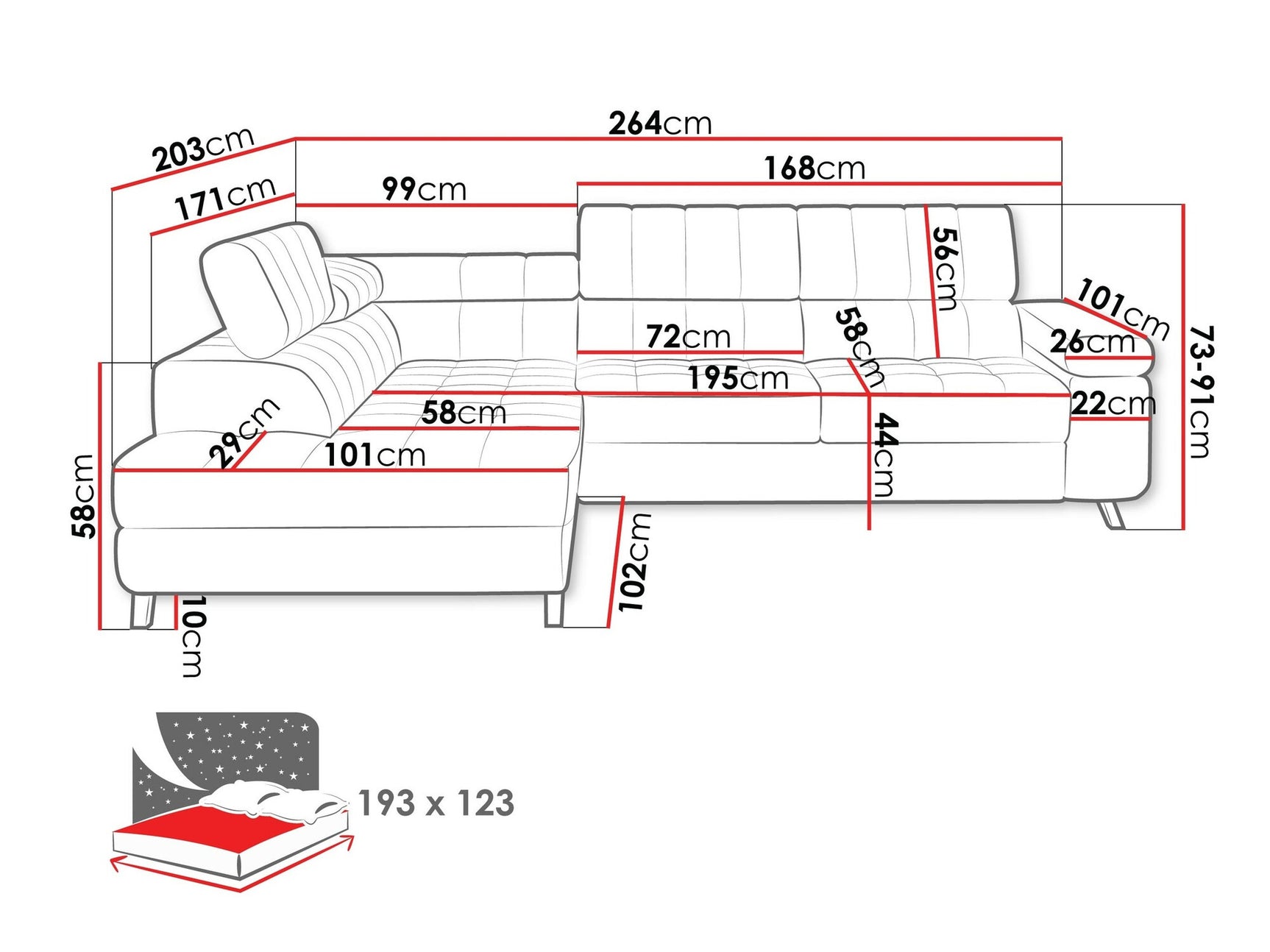 Hjørnesofa Comfivo 207 4002349