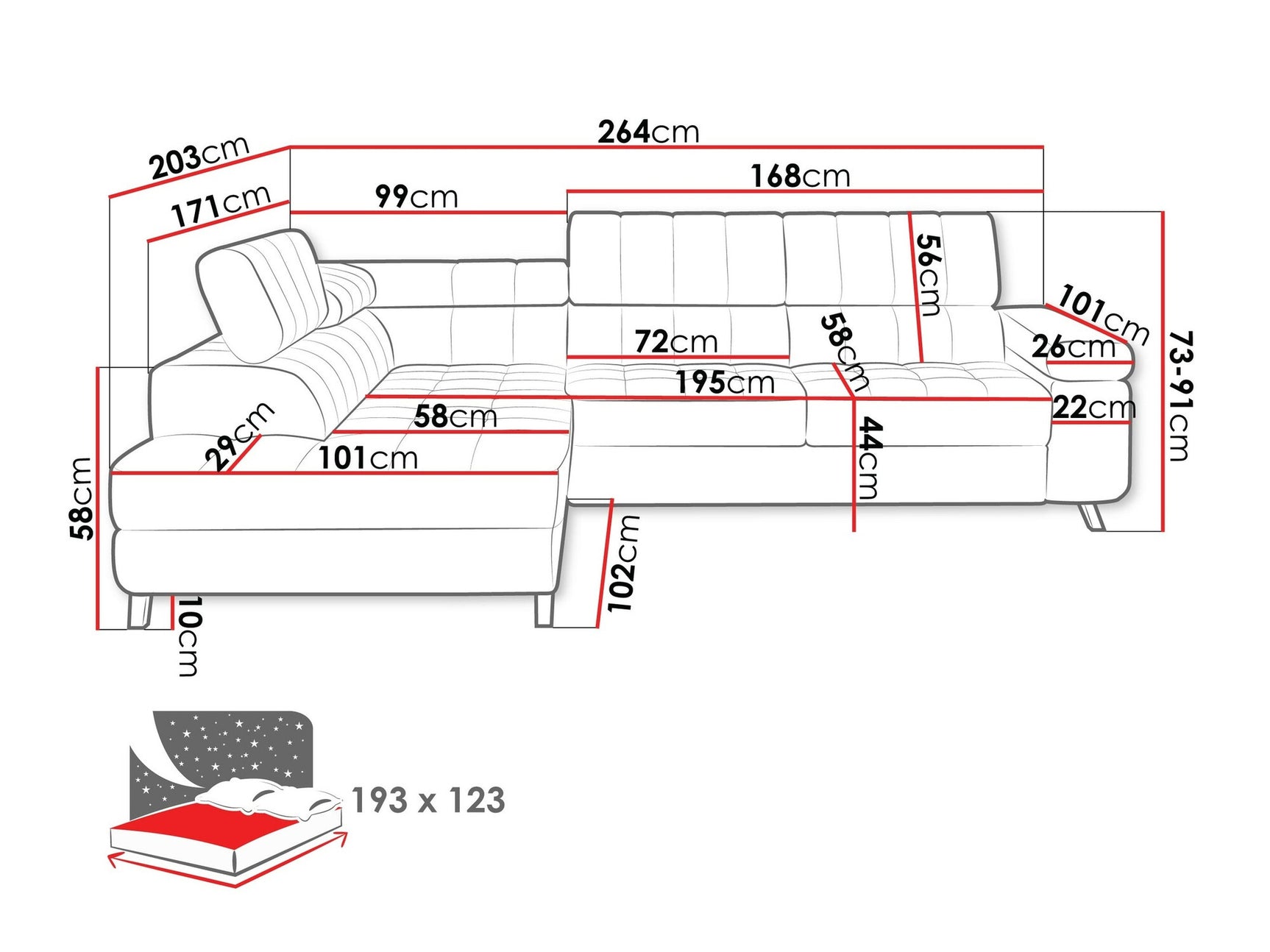 Hjørnesofa Comfivo 207 4002354