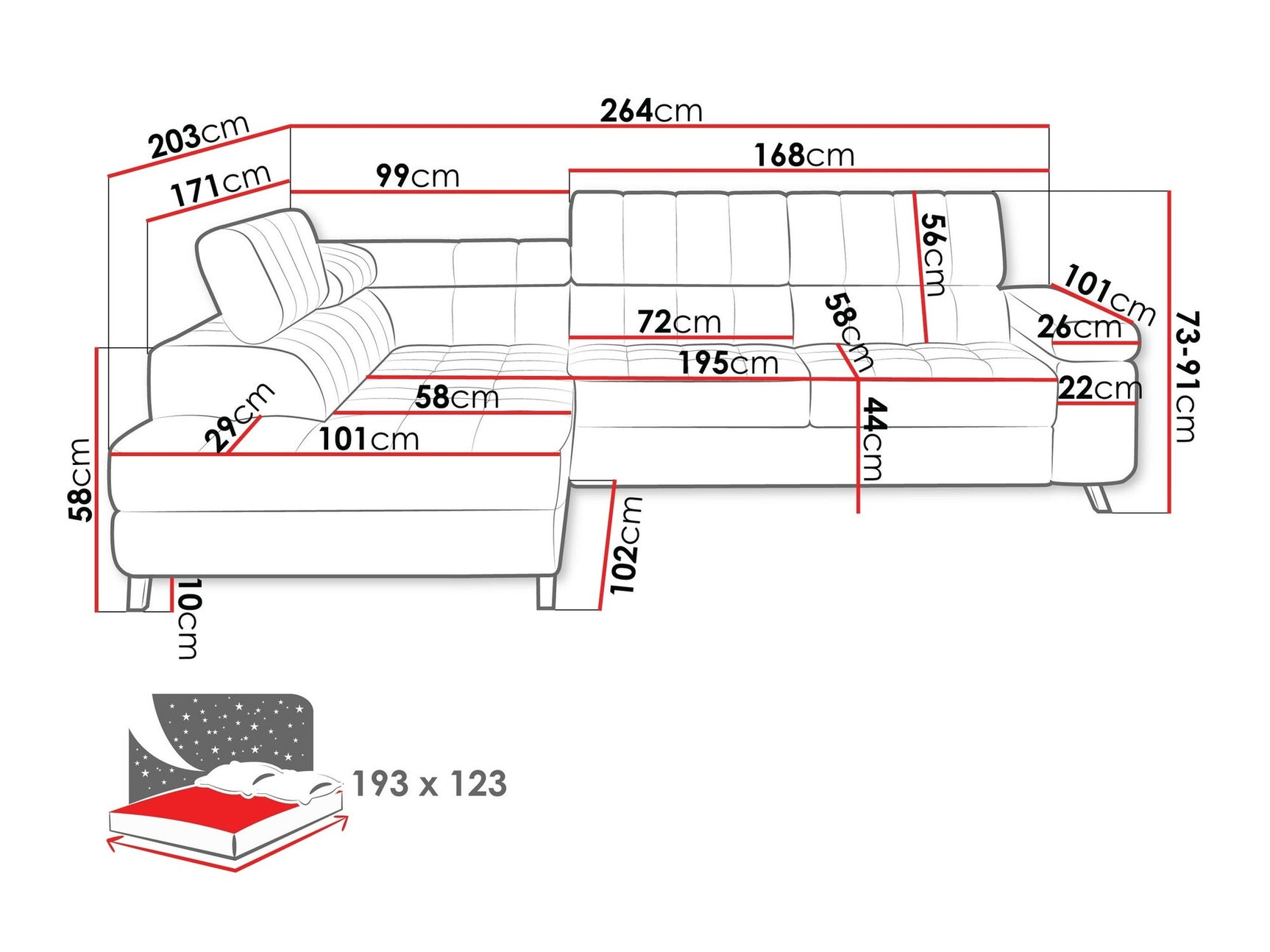 Hjørnesofa Comfivo 207 4002356