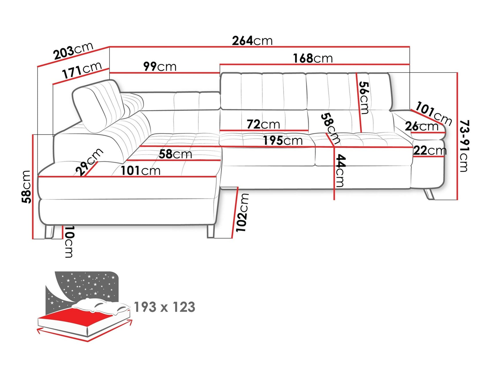 Hjørnesofa Comfivo 207 4002362