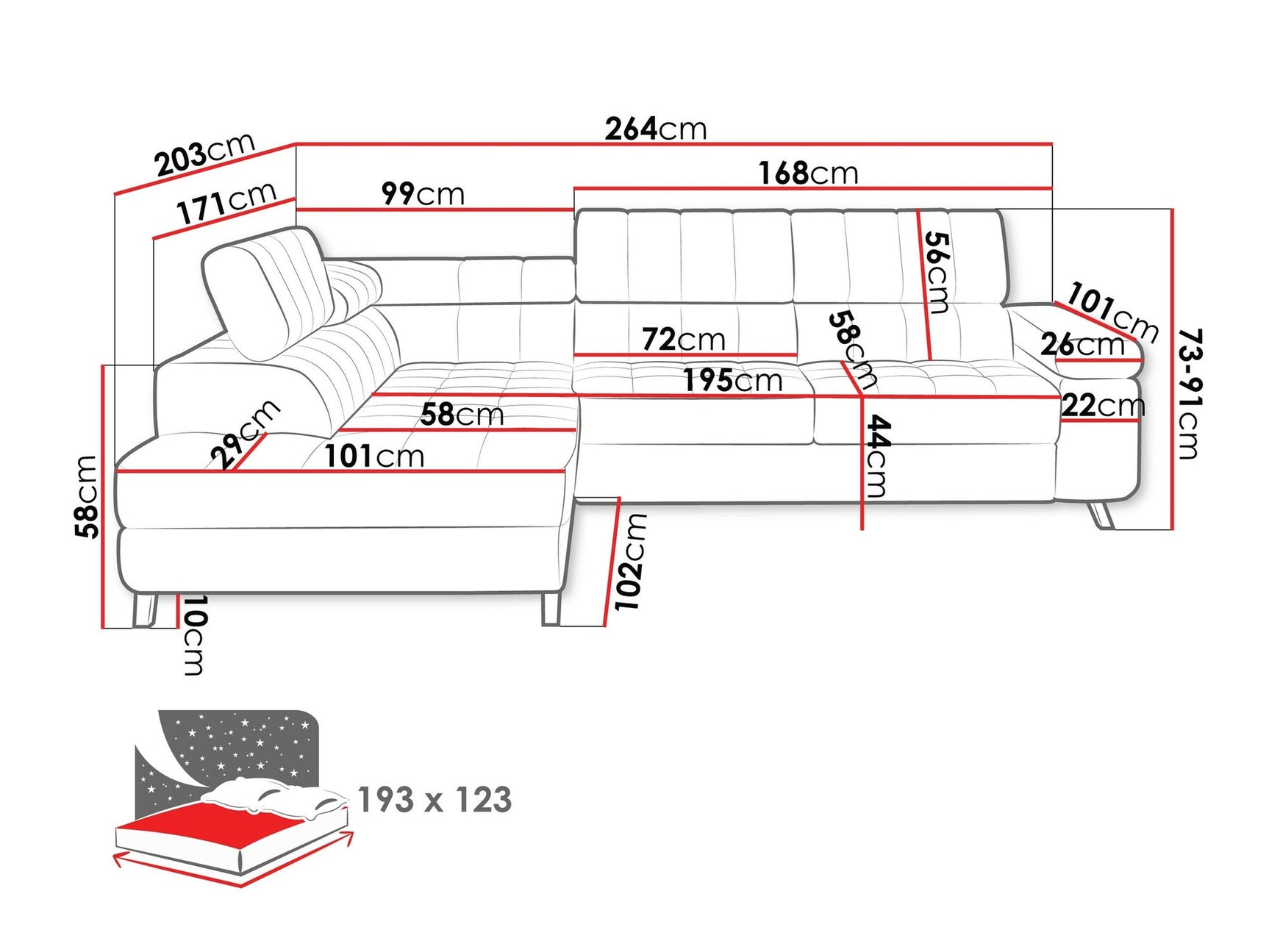 Hjørnesofa Comfivo 207 4002363