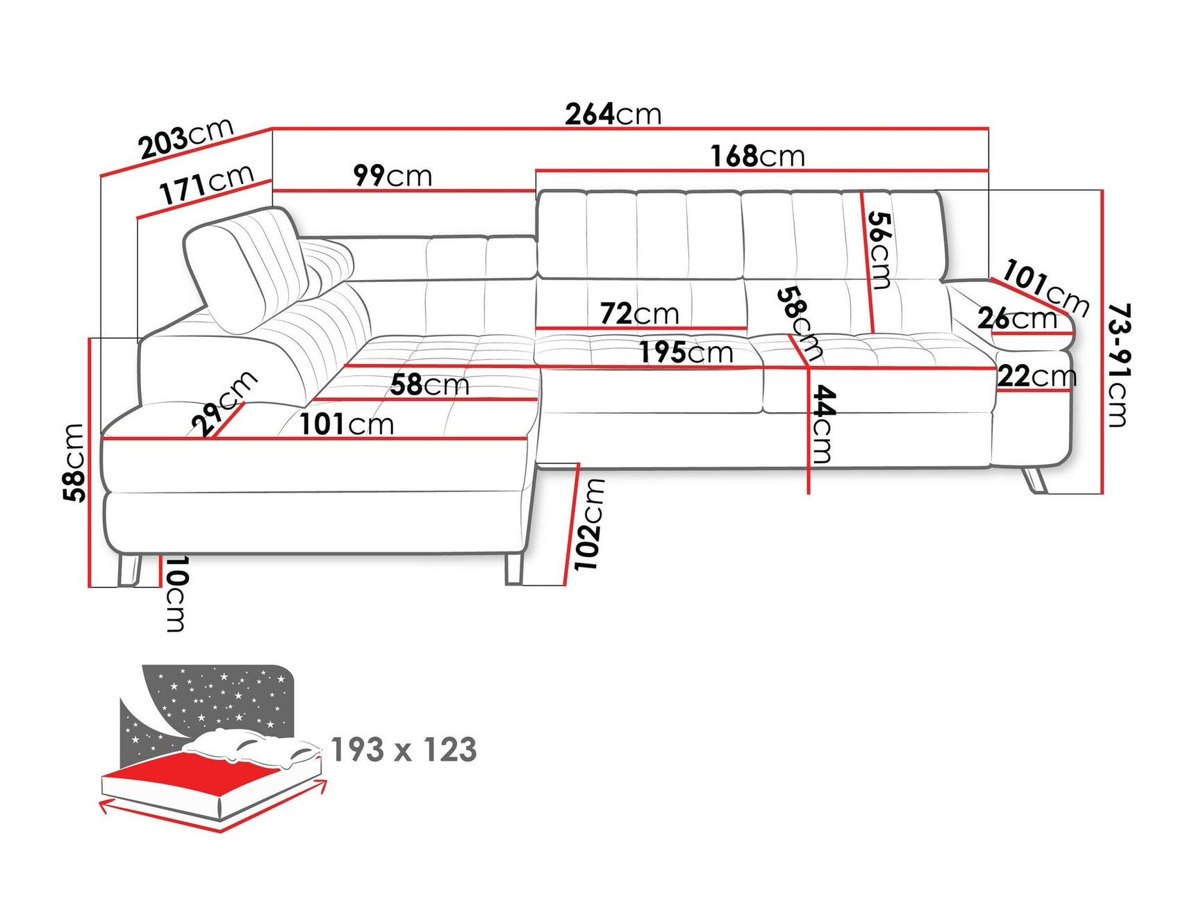 Hjørnesofa Comfivo 207
