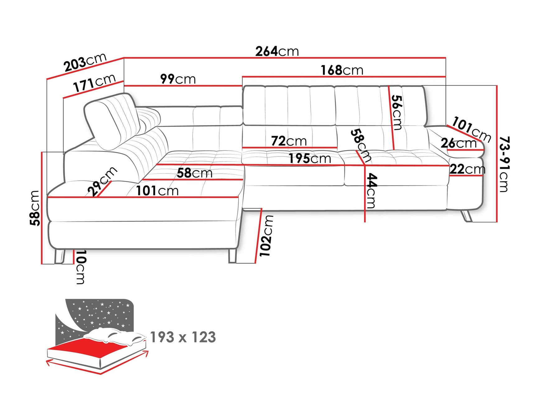 Hjørnesofa Comfivo 207