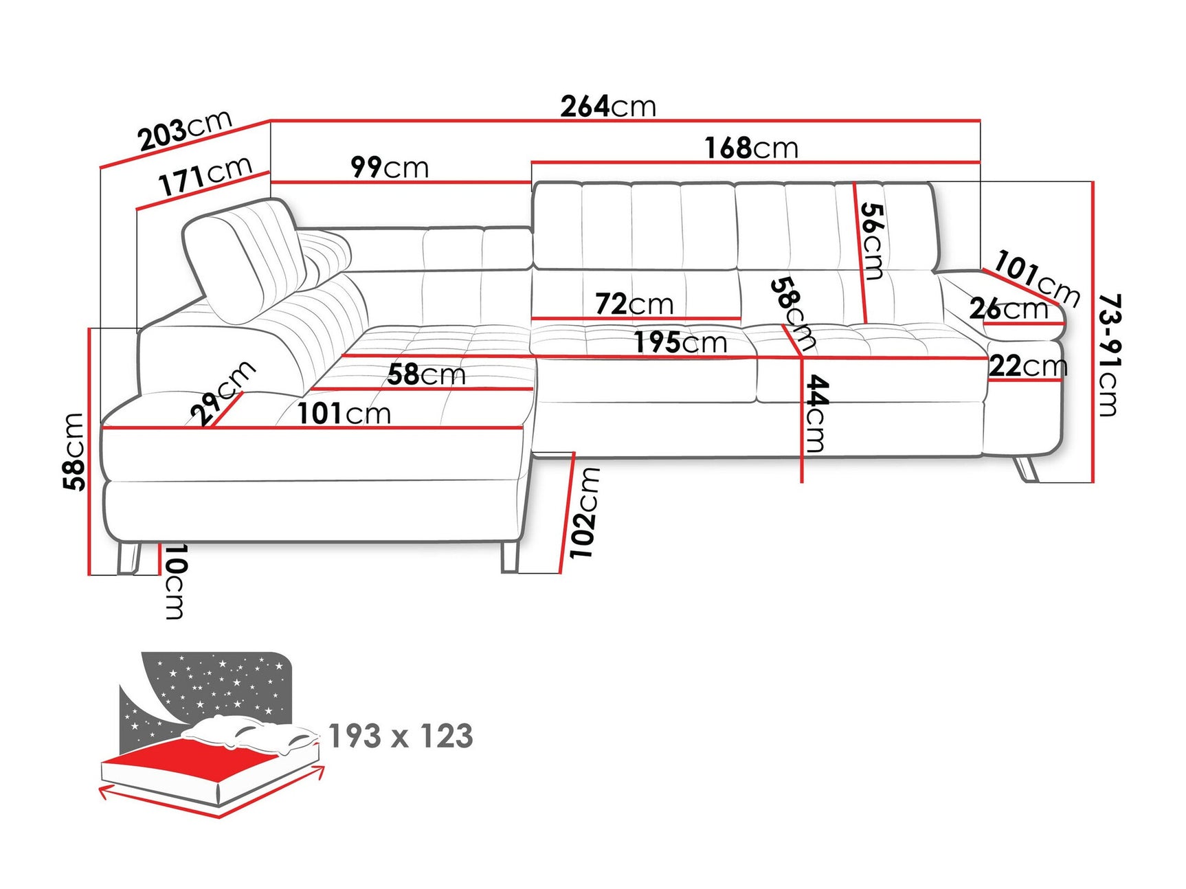 Hjørnesofa Comfivo 207