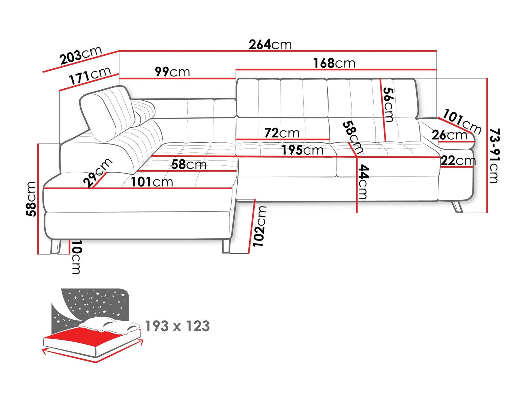 Hjørnesofa Comfivo 207