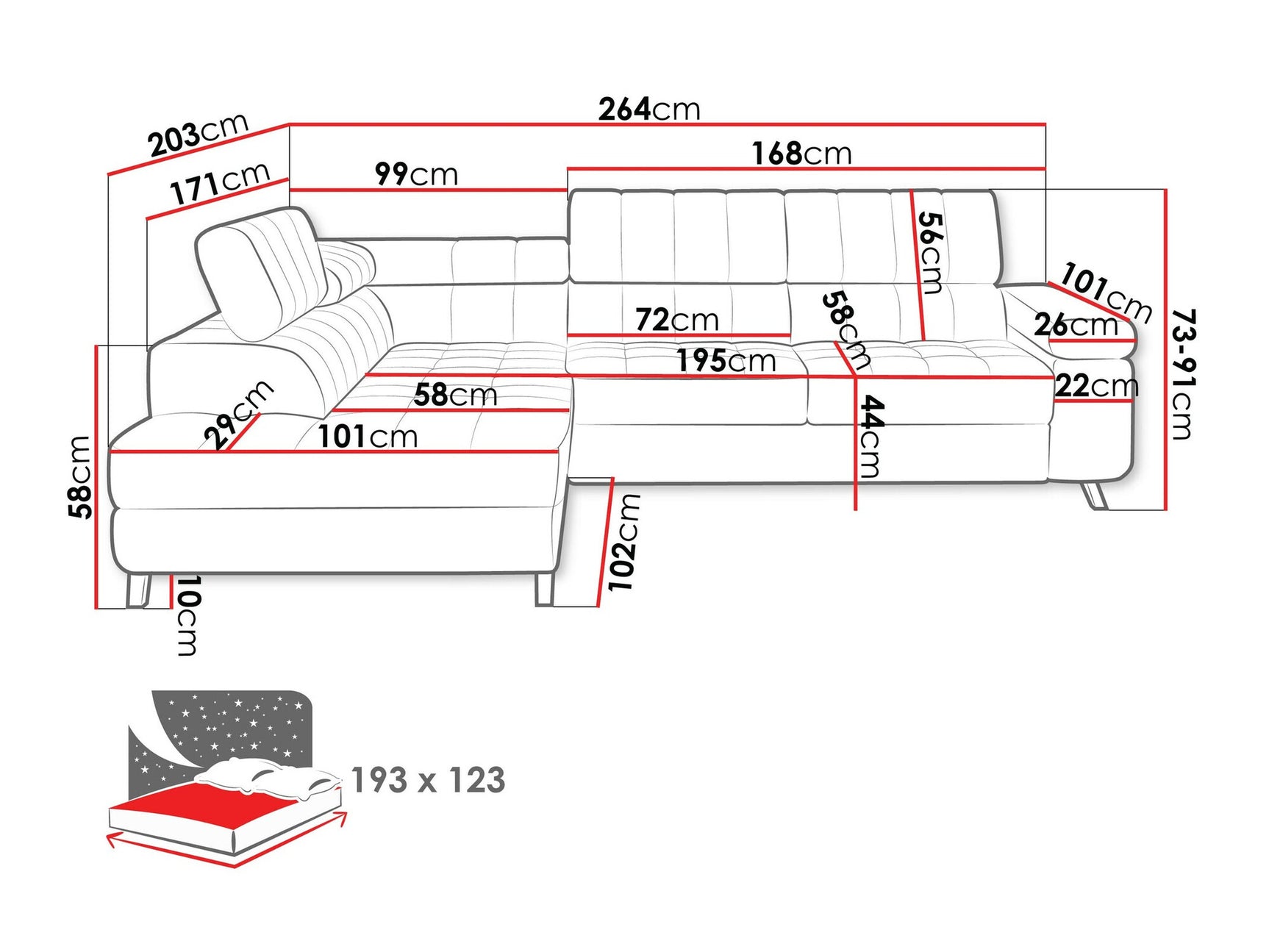 Hjørnesofa Comfivo 207
