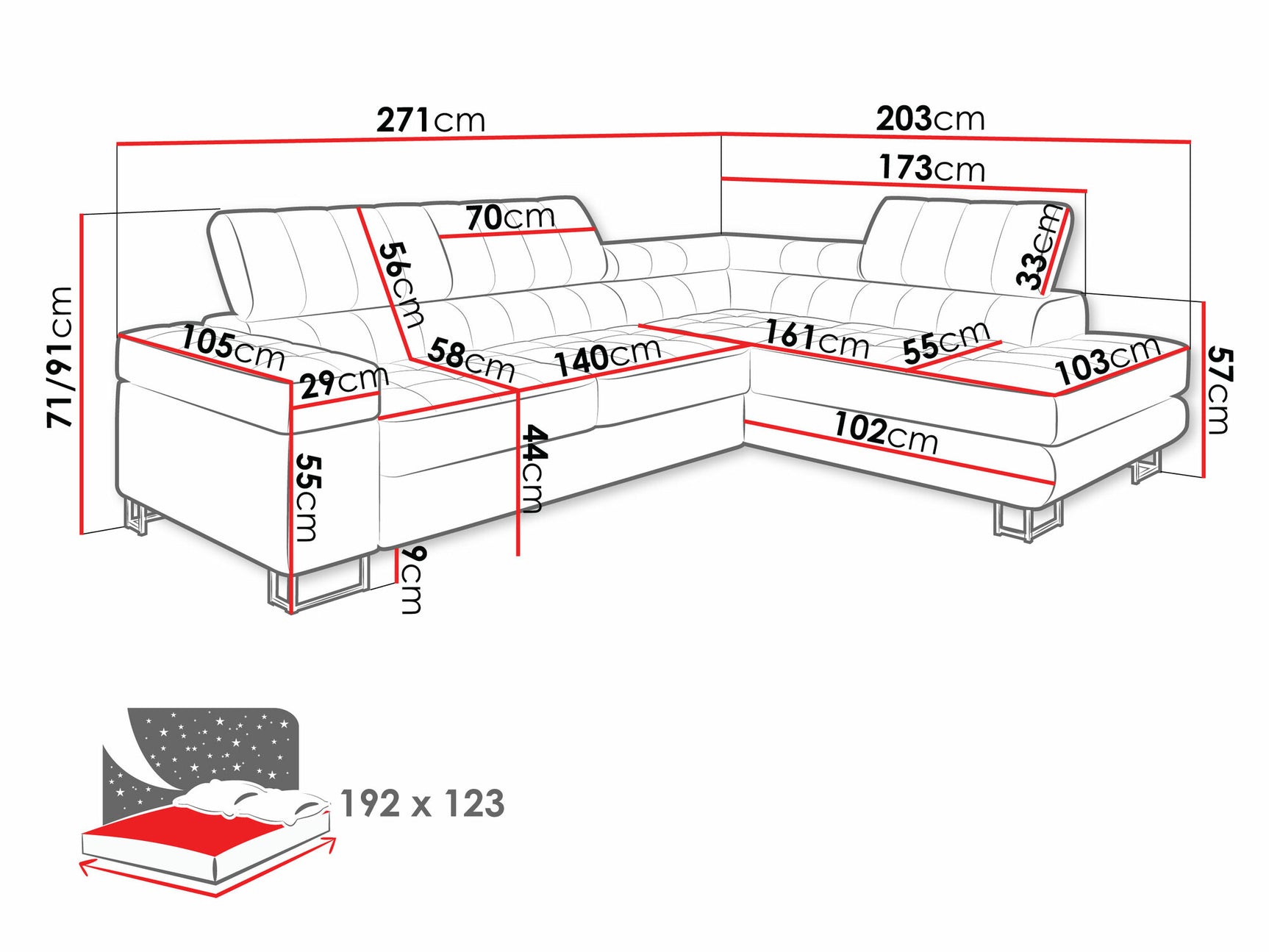 Hjørnesofa Comfivo 232 4003161