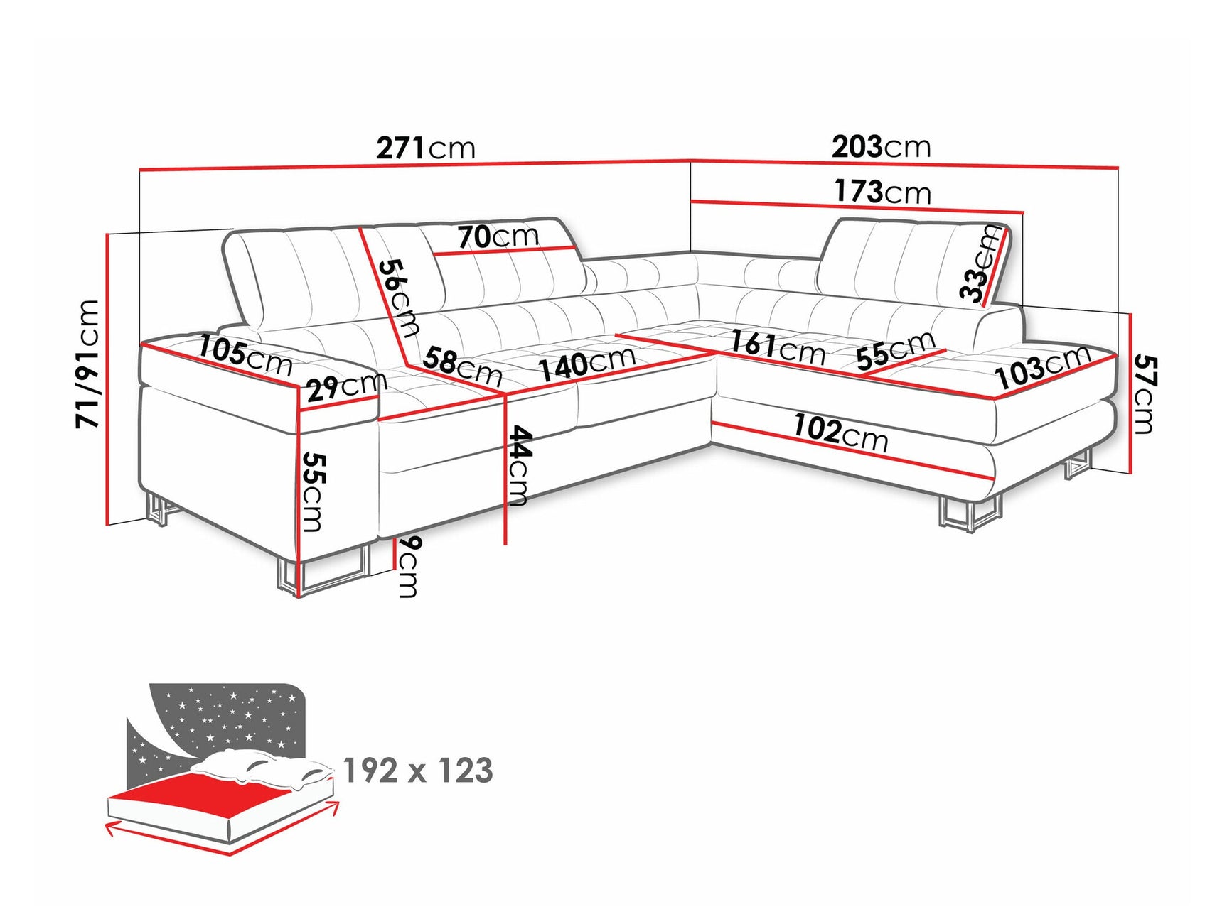 Hjørnesofa Comfivo 232