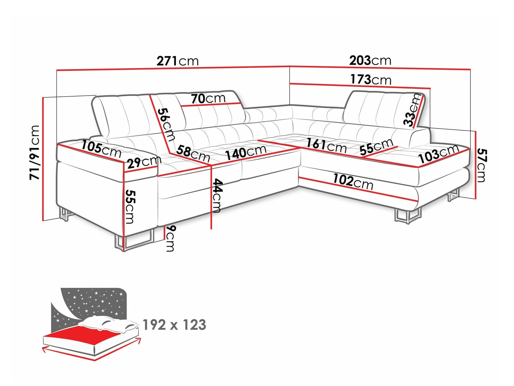 Hjørnesofa Comfivo 232