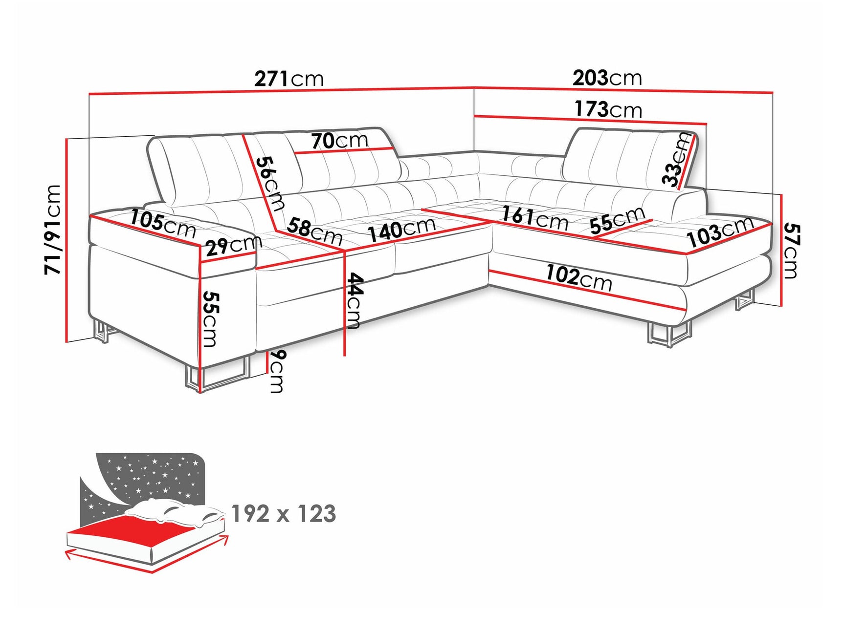 Hjørnesofa Comfivo 232