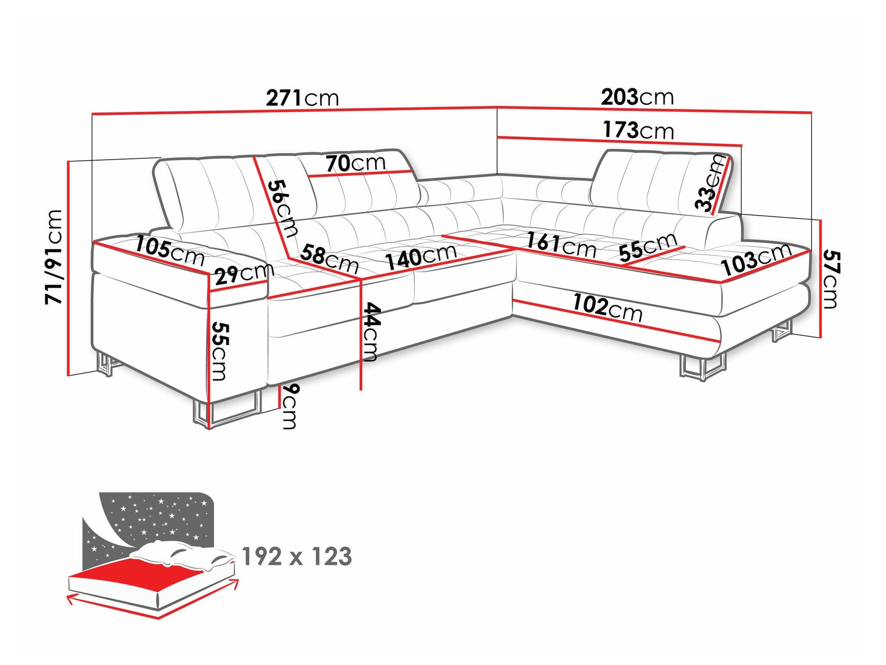 Hjørnesofa Comfivo 232