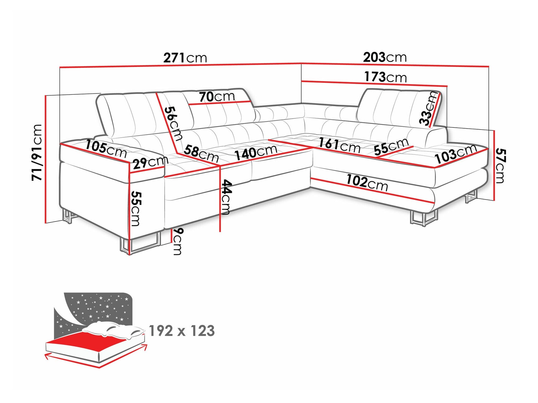 Hjørnesofa Comfivo 232