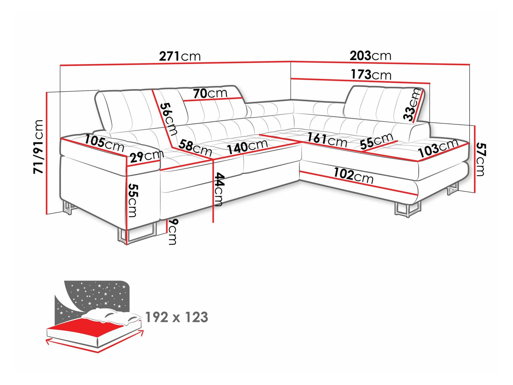 Hjørnesofa Comfivo 232