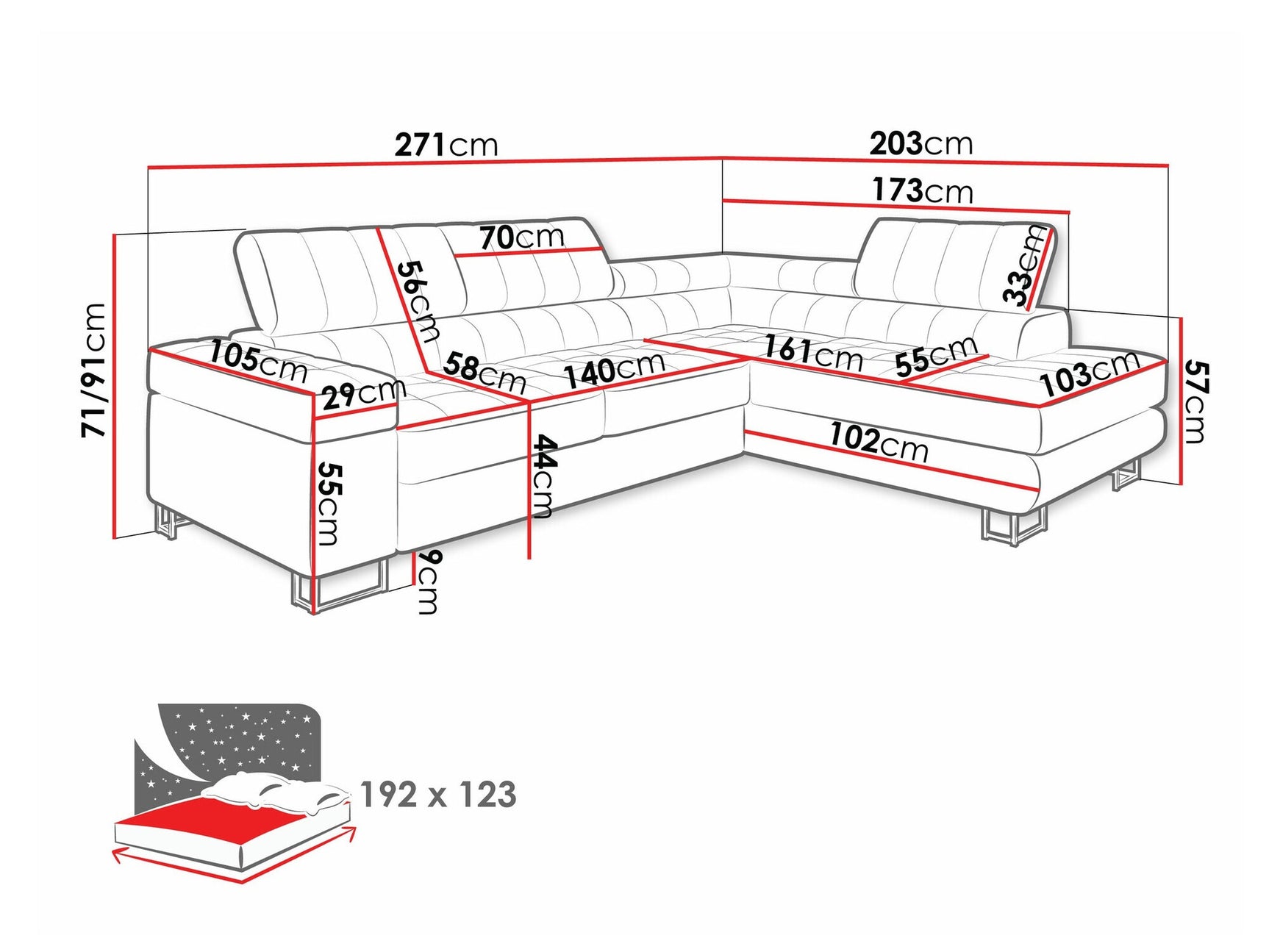Hjørnesofa Comfivo 232