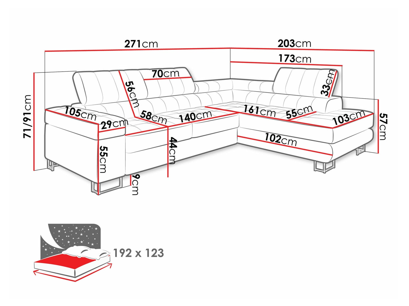 Hjørnesofa Comfivo 232