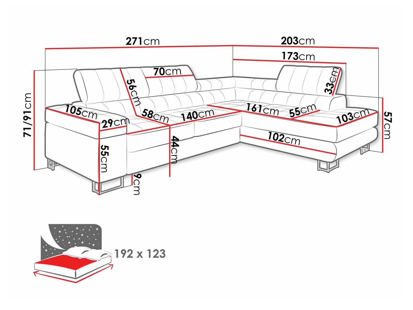 Hjørnesofa Comfivo 232