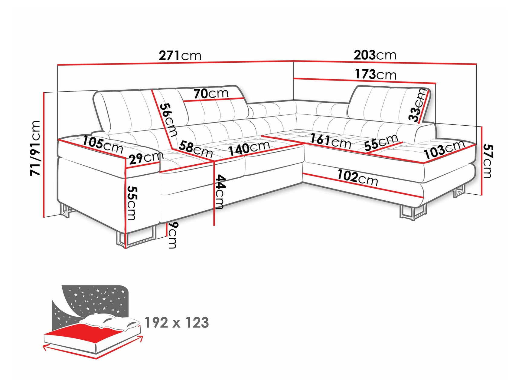 Hjørnesofa Comfivo 232