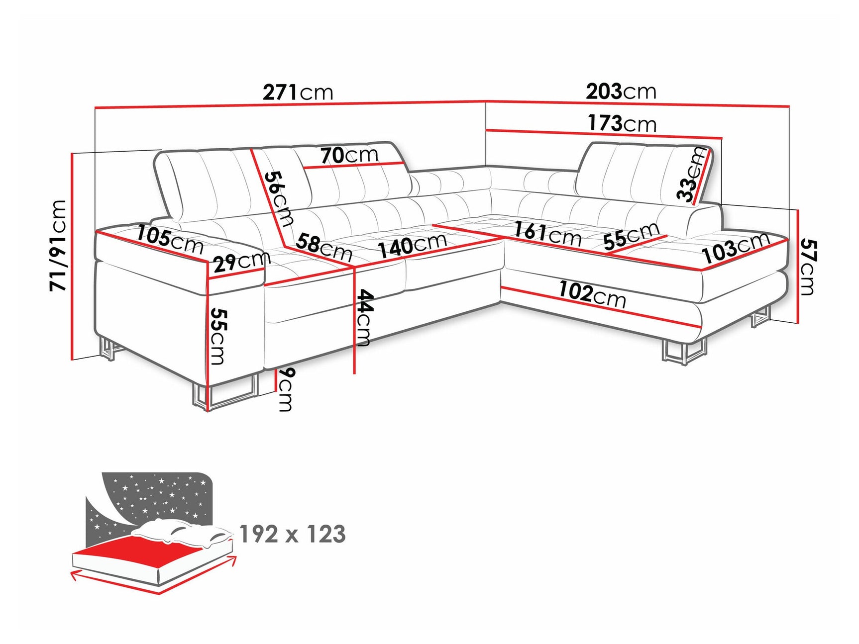 Hjørnesofa Comfivo 232