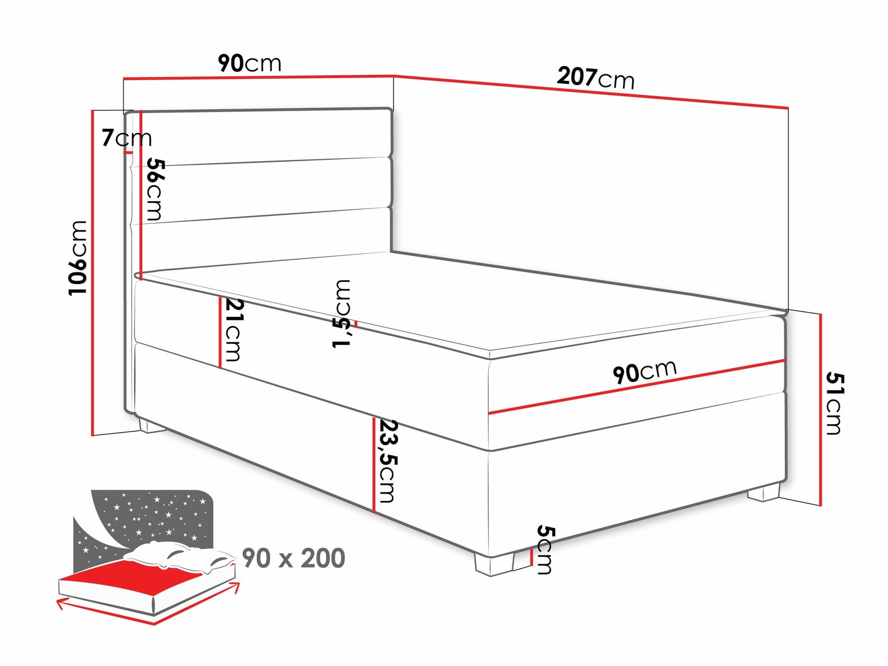 Kontinentalseng Sanford 104 4004825