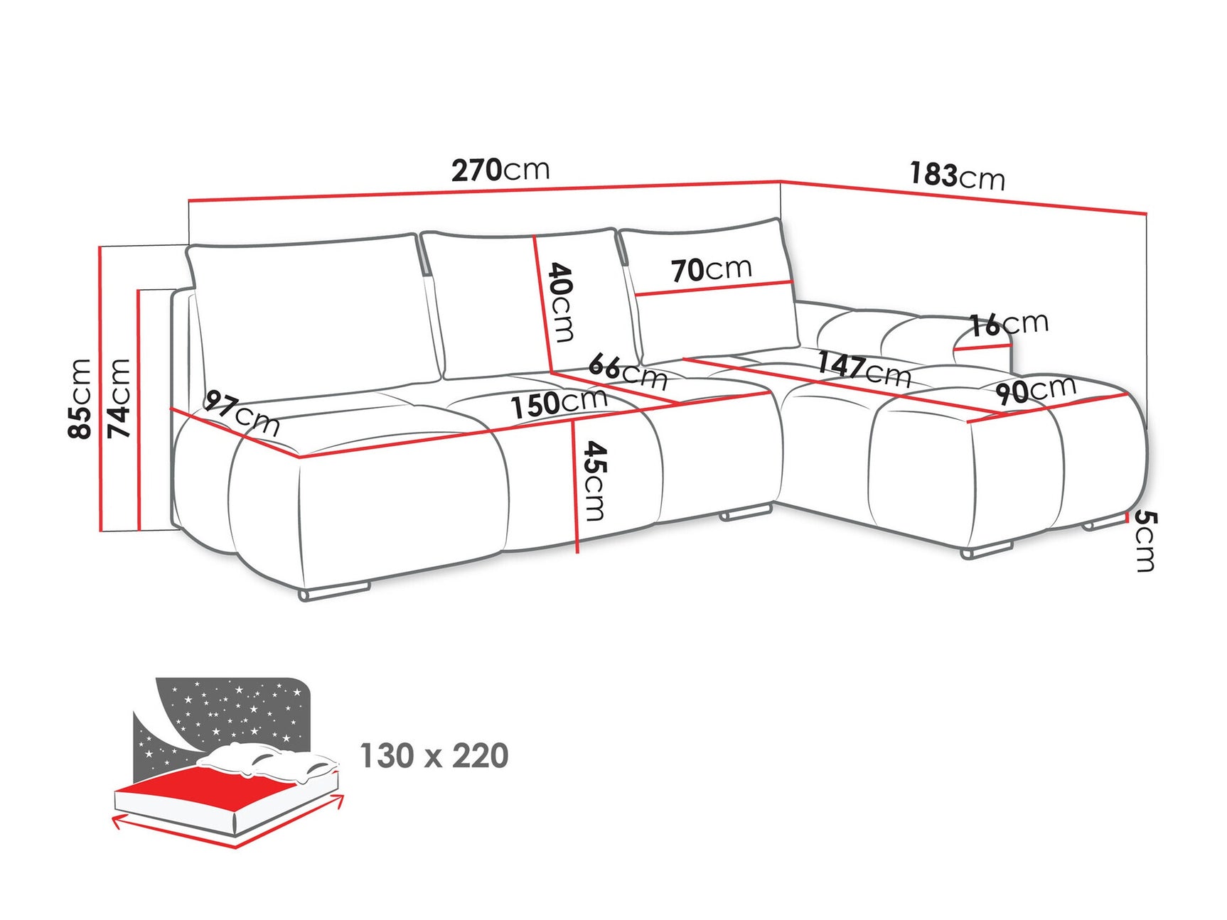 Hjørnesofa Camden 106