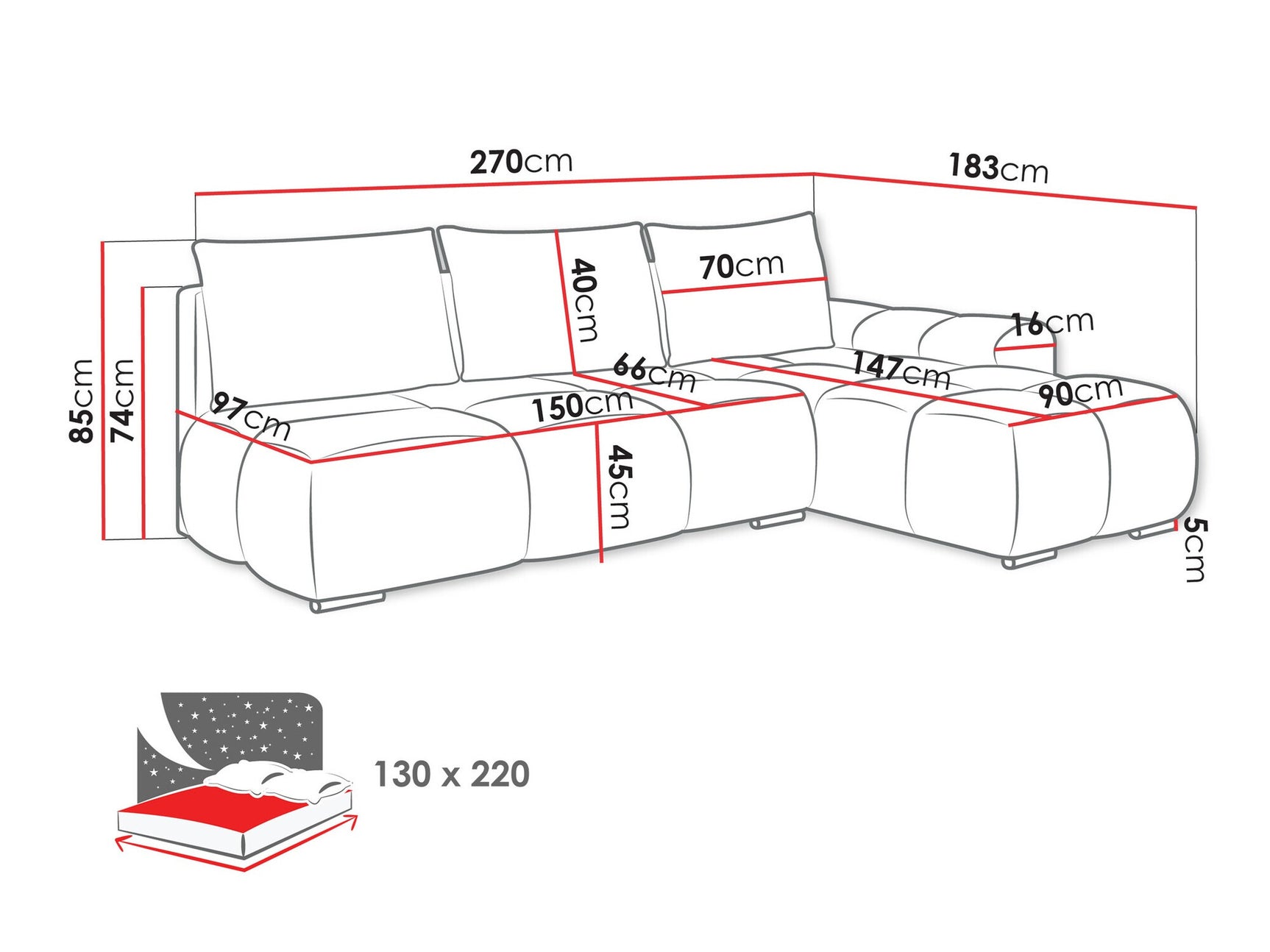 Hjørnesofa Camden 106