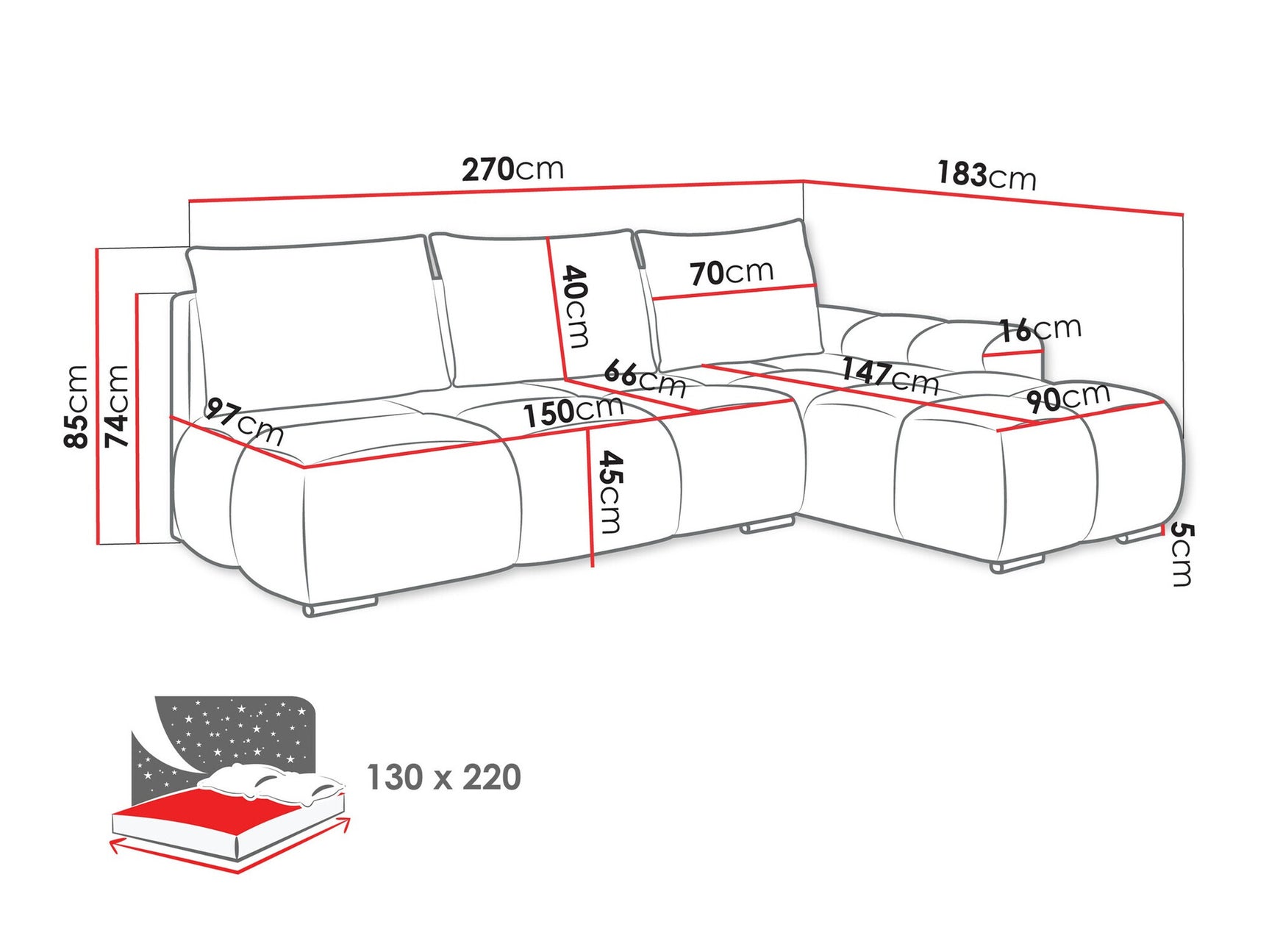 Hjørnesofa Camden 106